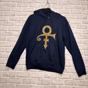 Prince NWOT Hooded Sweatshirt Gildan Hoodie Navy Symbol Adult L Concert Merch